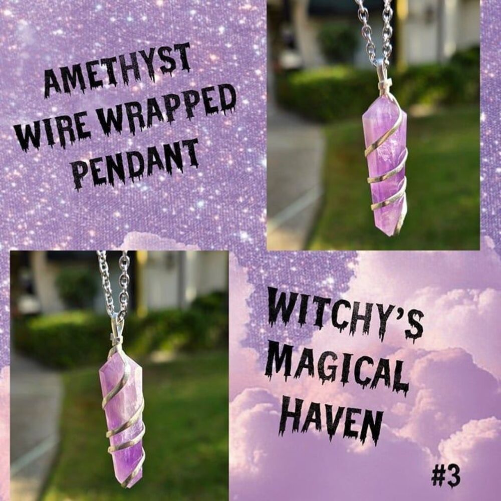 Amethyst Wire Wrapped Point Pendant